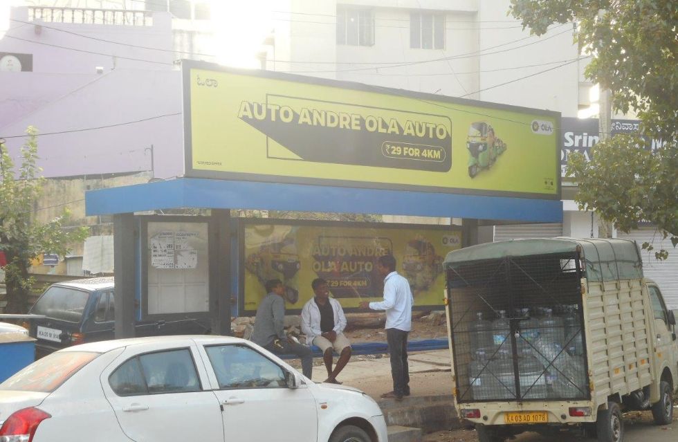 How to Book Bus Queue Shelter Hoardings Advertising Banaswadi Bus Stop in Bangalore, Karnataka 